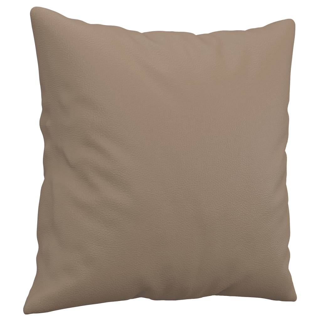 pyntepuder 2 stk. 40x40 cm kunstlæder cappuccinofarvet