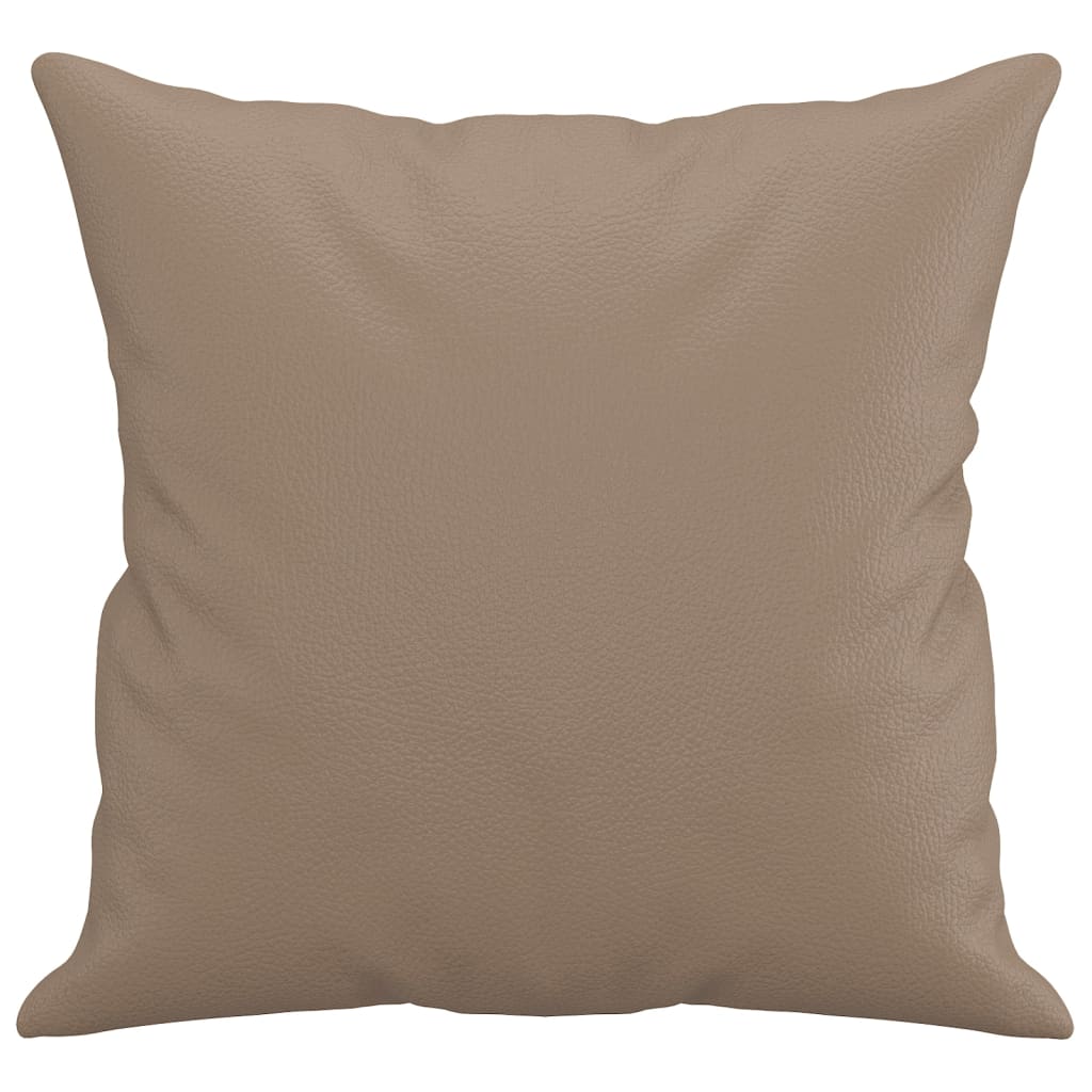 pyntepuder 2 stk. 40x40 cm kunstlæder cappuccinofarvet