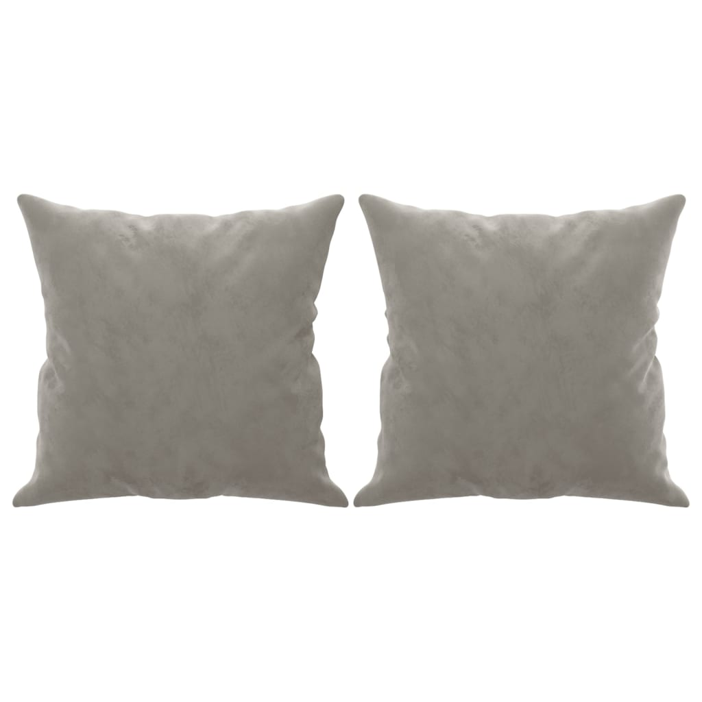pyntepuder 2 stk. 40x40 cm velour lysegrå