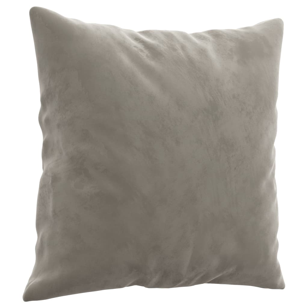 pyntepuder 2 stk. 40x40 cm velour lysegrå