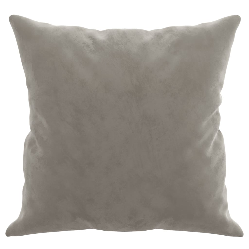 pyntepuder 2 stk. 40x40 cm velour lysegrå