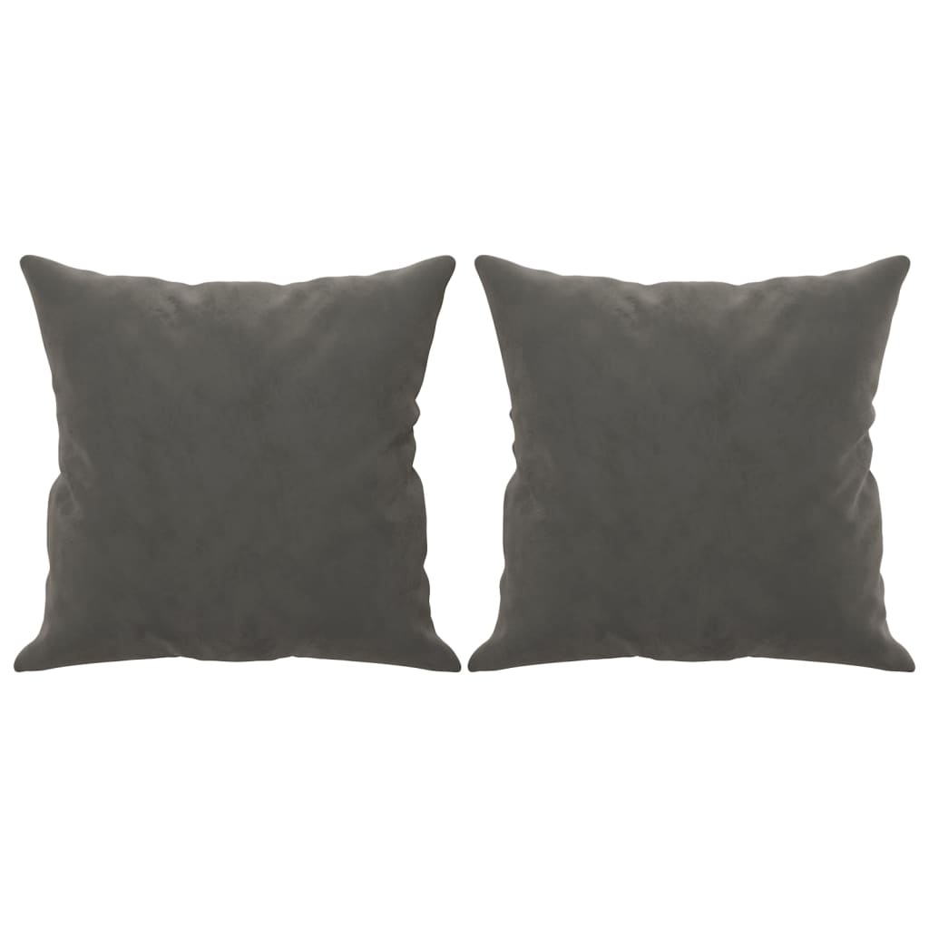 pyntepuder 2 stk. 40x40 cm velour mørkegrå