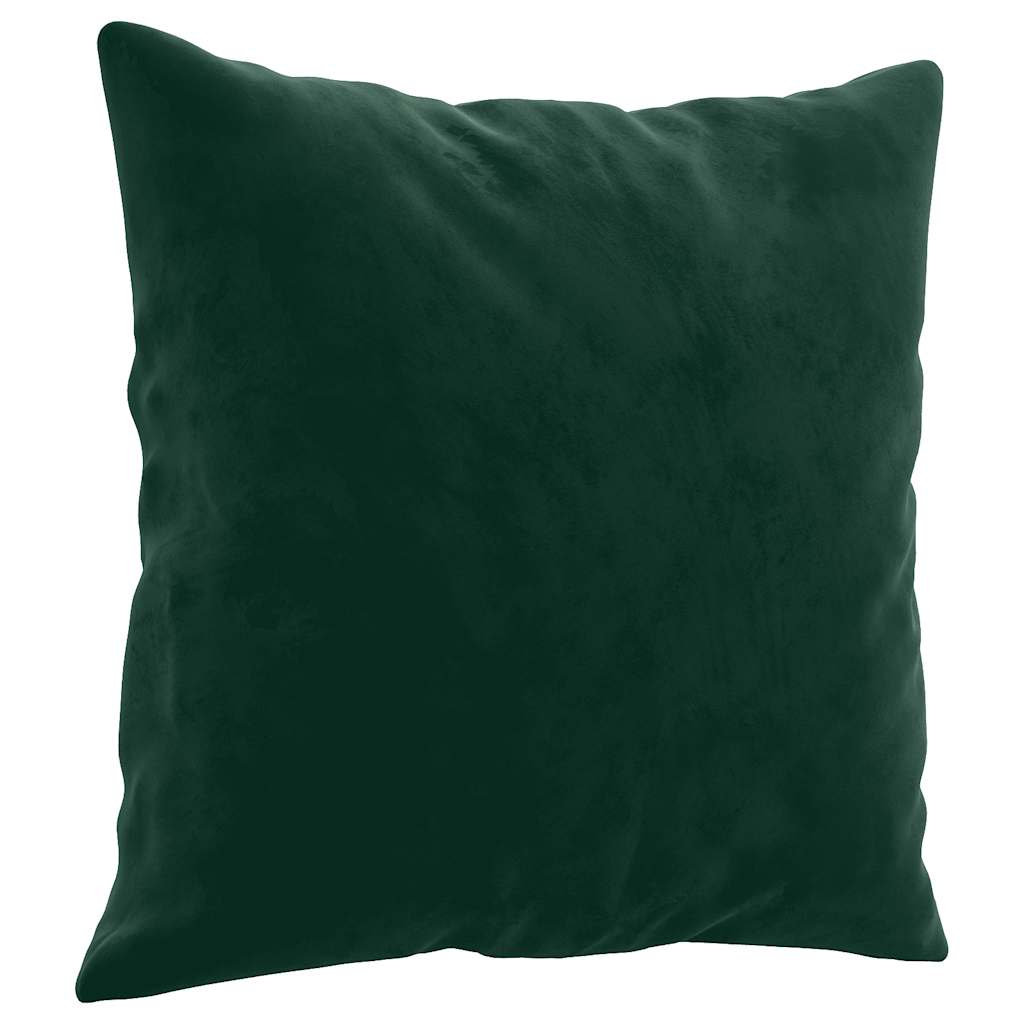 pyntepuder 2 stk. 40x40 cm velour mørkegrøn