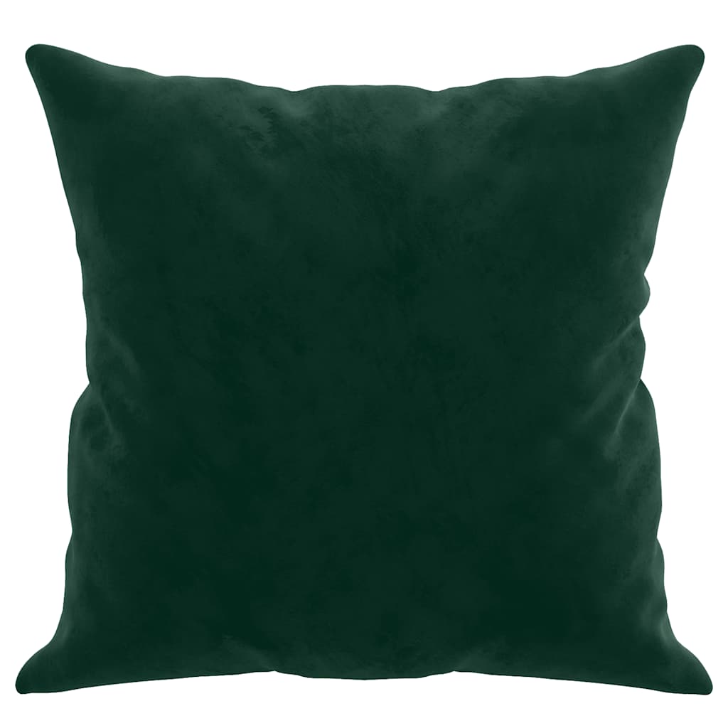 pyntepuder 2 stk. 40x40 cm velour mørkegrøn