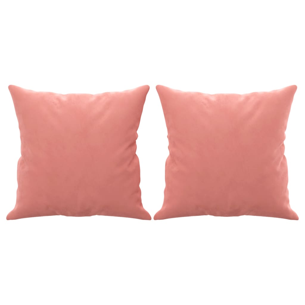 pyntepuder 2 stk. 40x40 cm velour lyserød