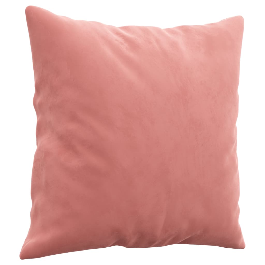 pyntepuder 2 stk. 40x40 cm velour lyserød
