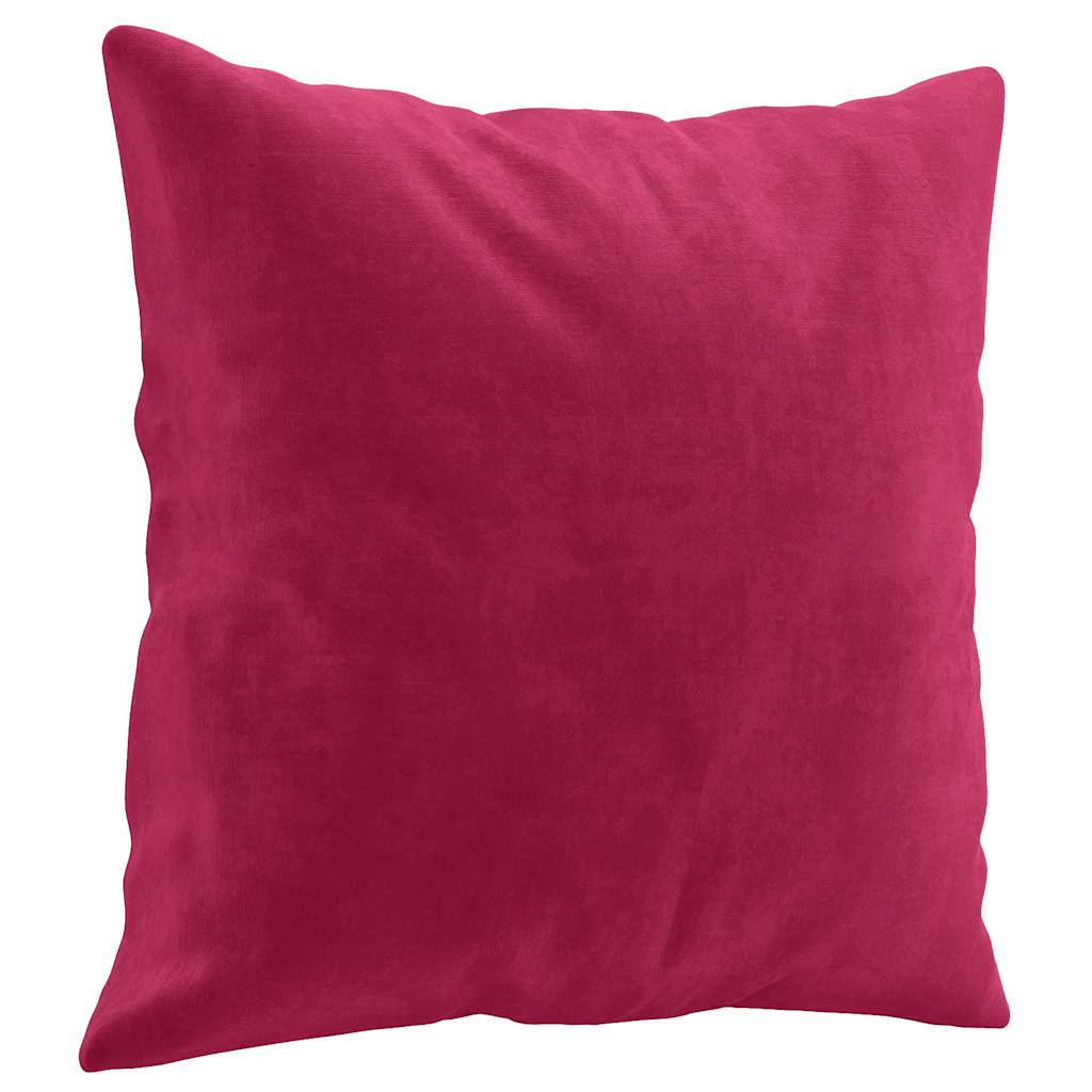 pyntepuder 2 stk. 40x40 cm velour vinrød