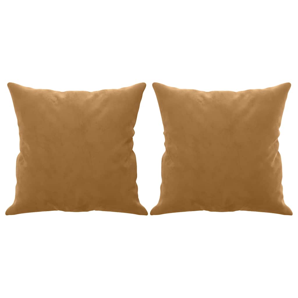 pyntepuder 2 stk. 40x40 cm velour brun