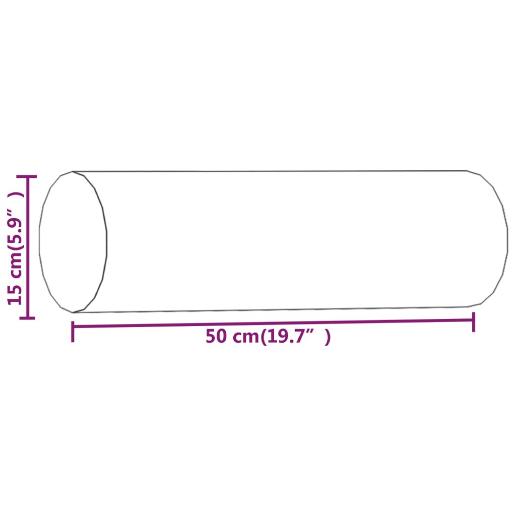 pyntepuder 2 stk. Ø15x50 cm stof cremefarvet