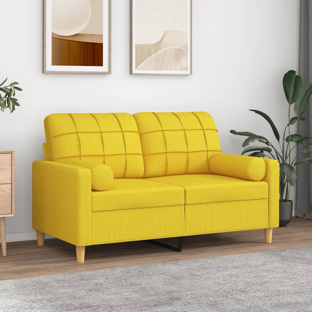 pyntepuder 2 stk. Ø15x50 cm stof lysegul