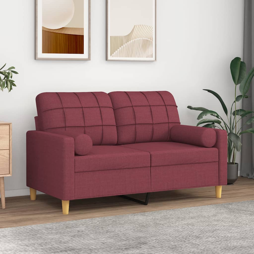 pyntepuder 2 stk. Ø15x50 cm stof vinrød