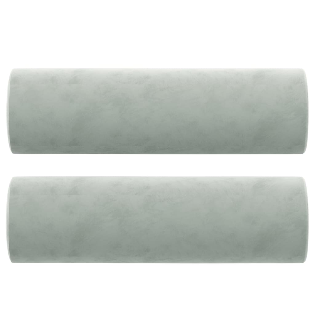pyntepuder 2 stk. Ø15x50 cm velour lysegrå