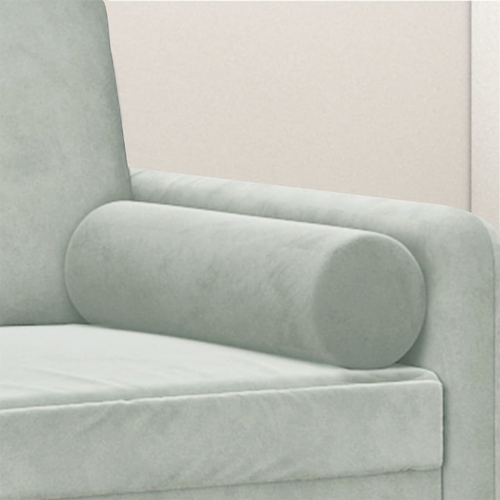 pyntepuder 2 stk. Ø15x50 cm velour lysegrå
