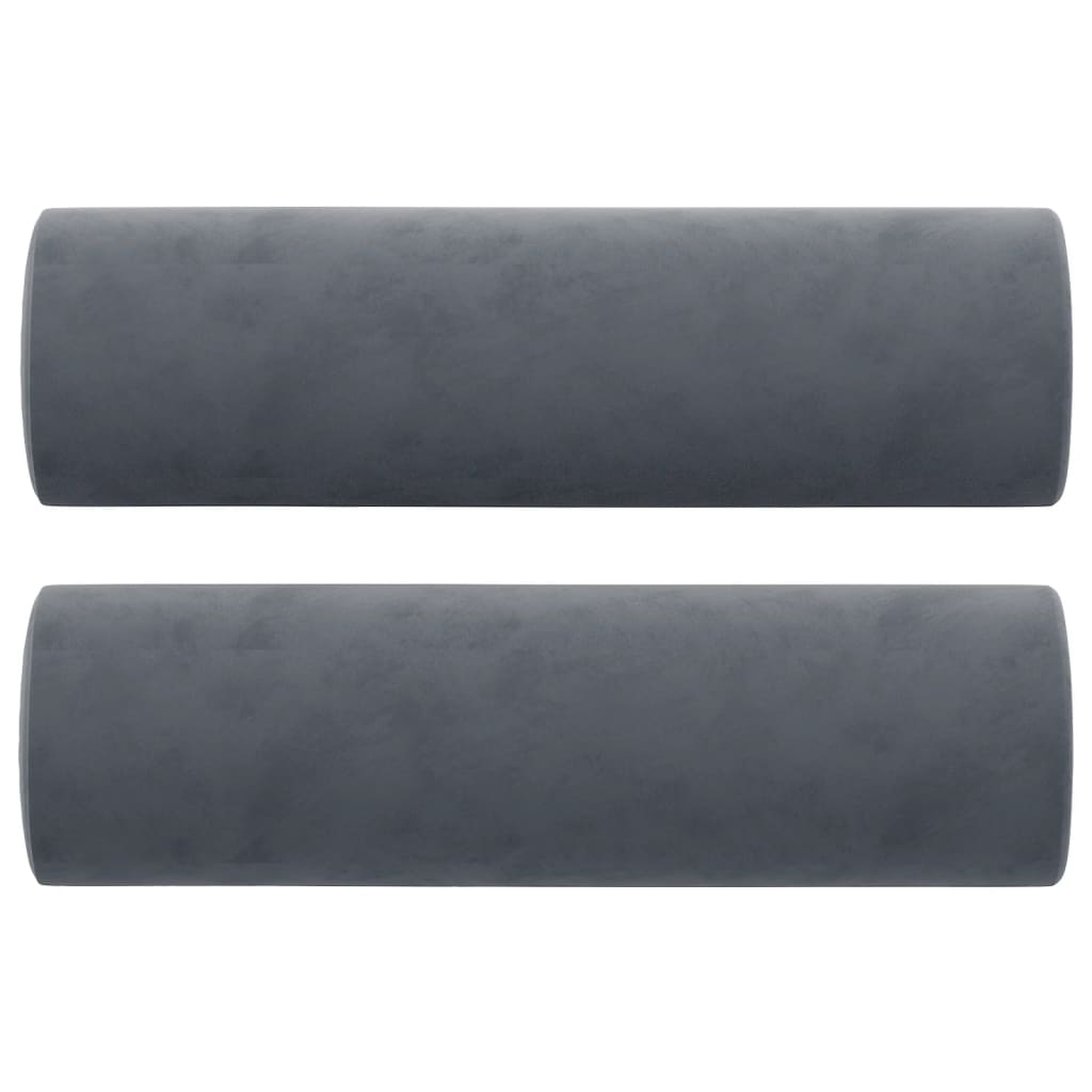 pyntepuder 2 stk. Ø15x50 cm velour mørkegrå