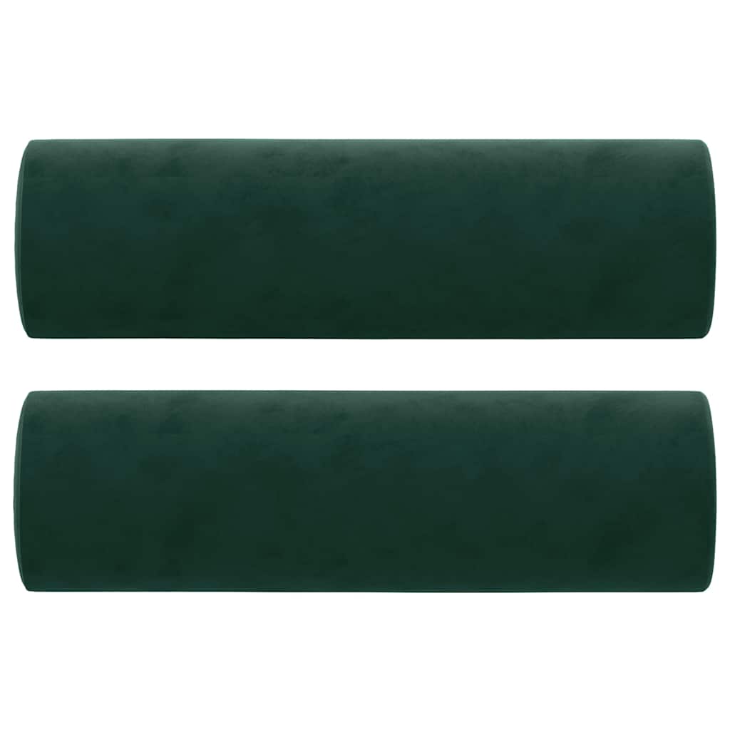 pyntepuder 2 stk. Ø15x50 cm velour mørkegrøn