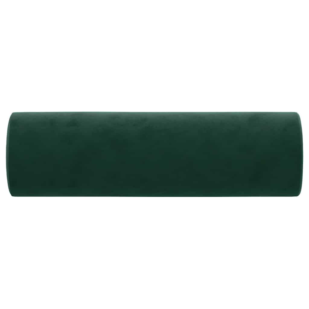 pyntepuder 2 stk. Ø15x50 cm velour mørkegrøn