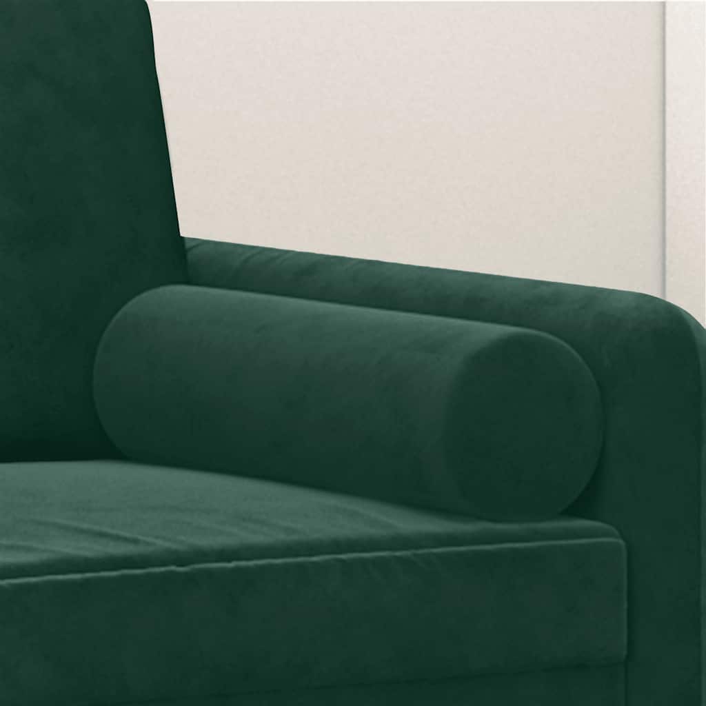 pyntepuder 2 stk. Ø15x50 cm velour mørkegrøn