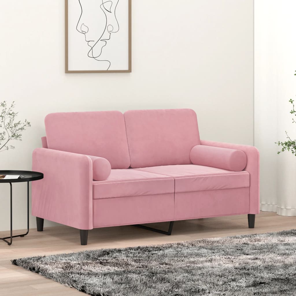 pyntepuder 2 stk. Ø15x50 cm velour lyserød