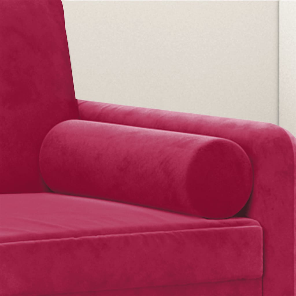 pyntepuder 2 stk. Ø15x50 cm velour vinrød