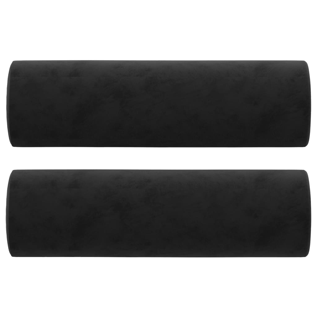 pyntepuder 2 stk. Ø15x50 cm velour sort