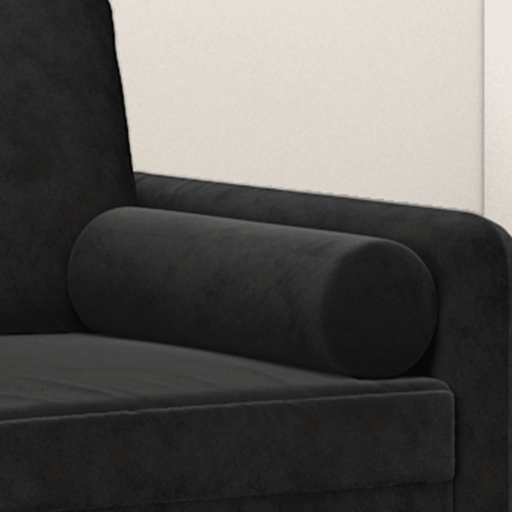 pyntepuder 2 stk. Ø15x50 cm velour sort