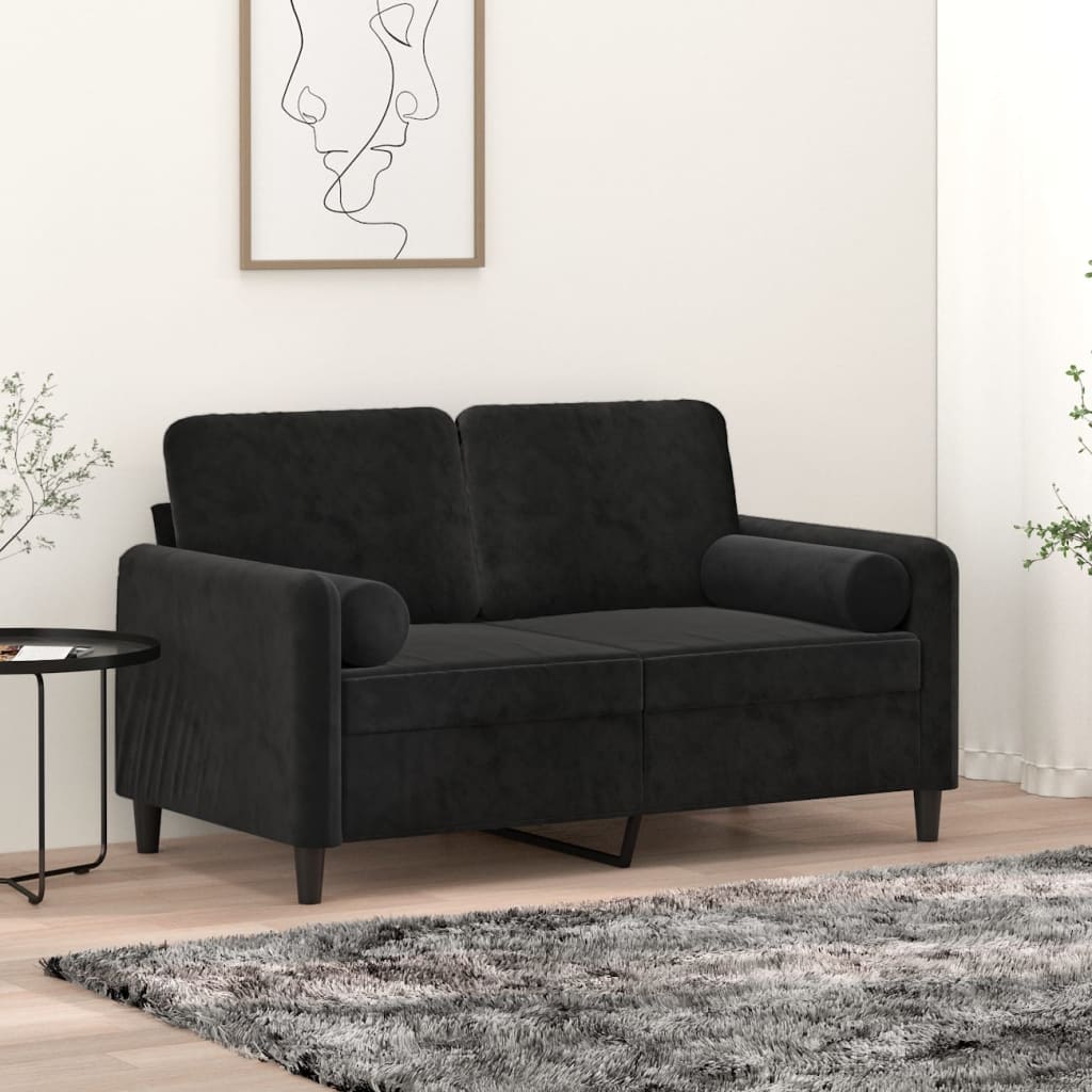 pyntepuder 2 stk. Ø15x50 cm velour sort
