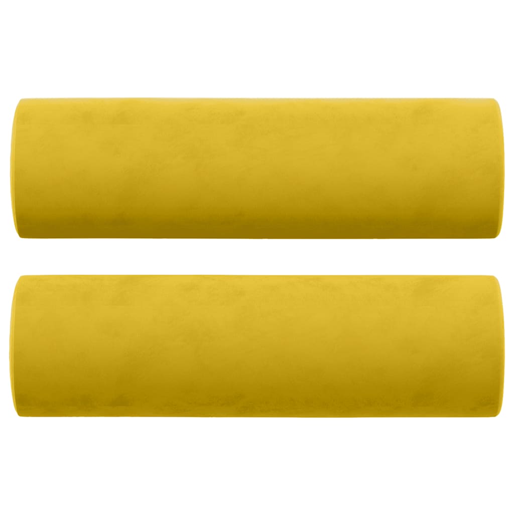 pyntepuder 2 stk. Ø15x50 cm velour gul
