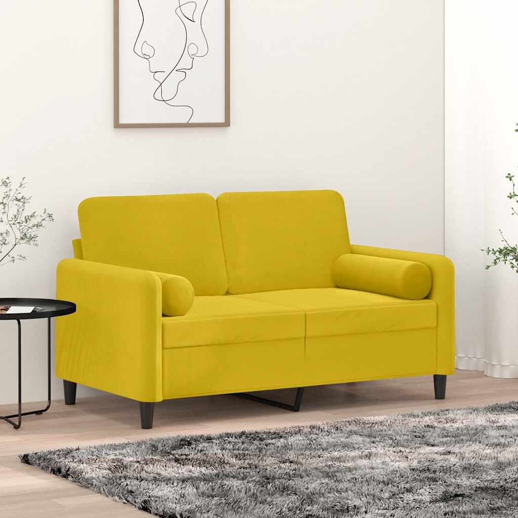 pyntepuder 2 stk. Ø15x50 cm velour gul