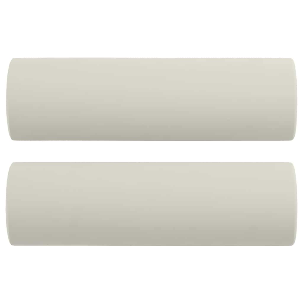 pyntepuder 2 stk. Ø15x50 cm velour cremefarvet