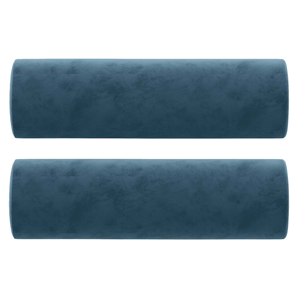pyntepuder 2 stk. Ø15x50 cm velour blå