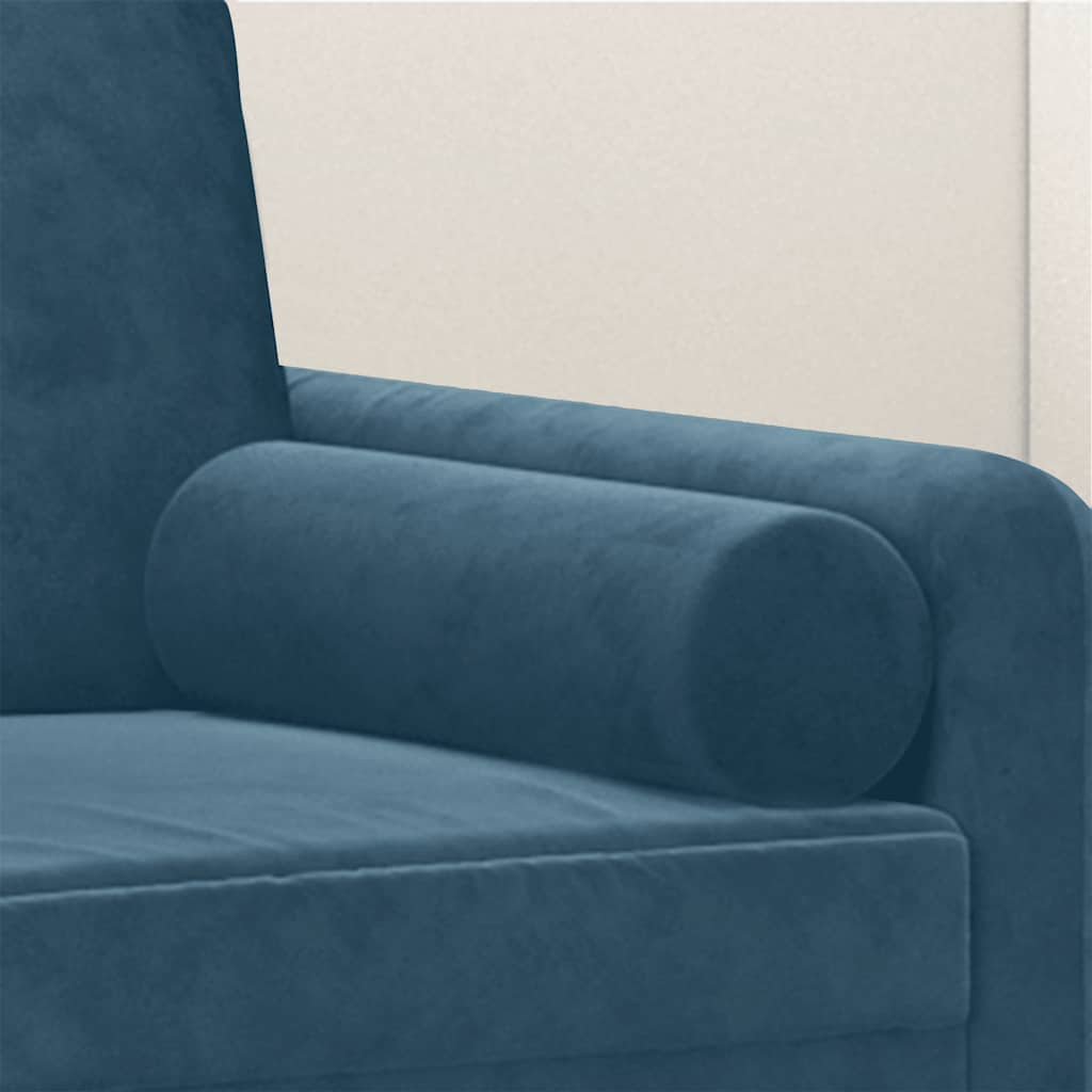 pyntepuder 2 stk. Ø15x50 cm velour blå