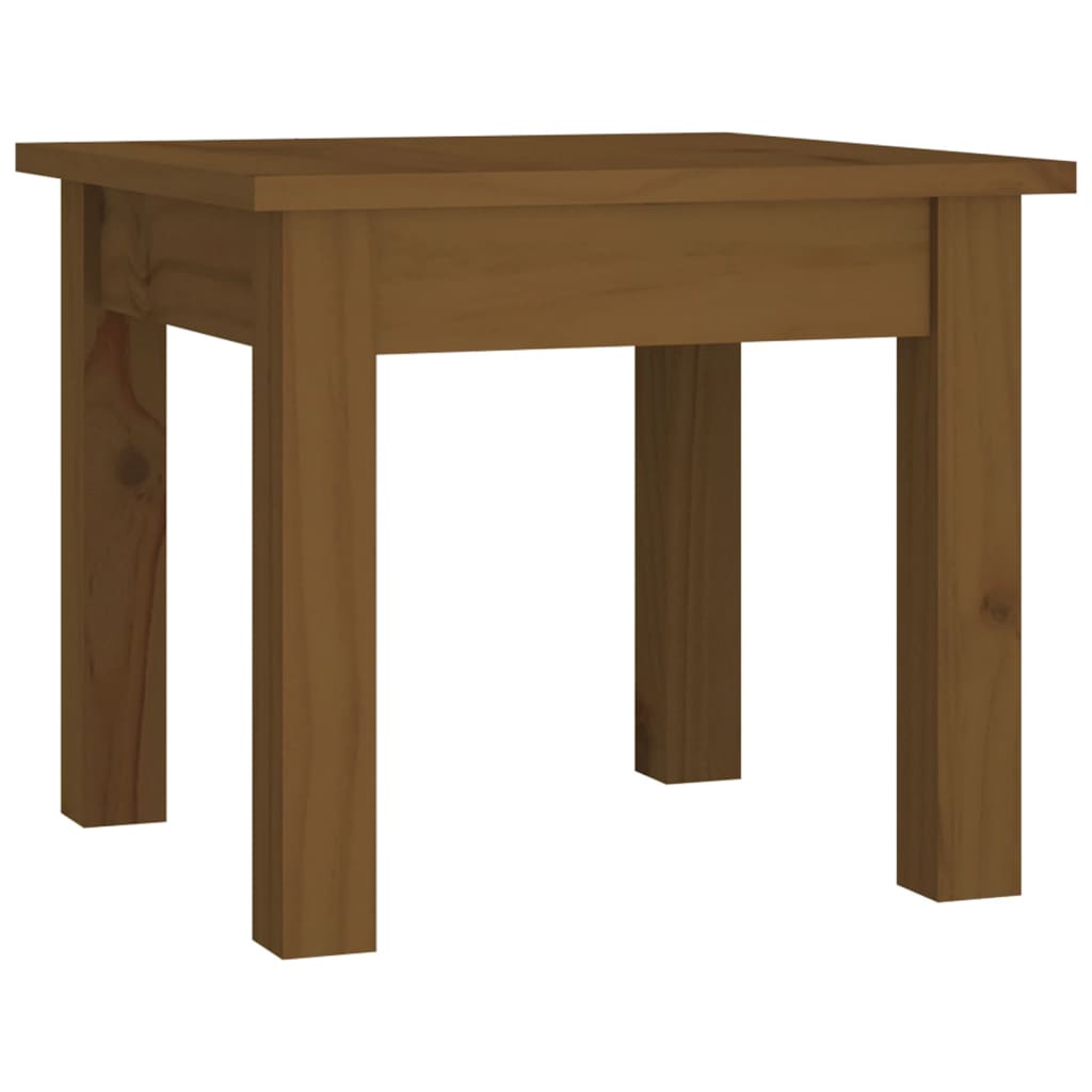sofabord 35x35x30 cm massivt fyrretræ gyldenbrun