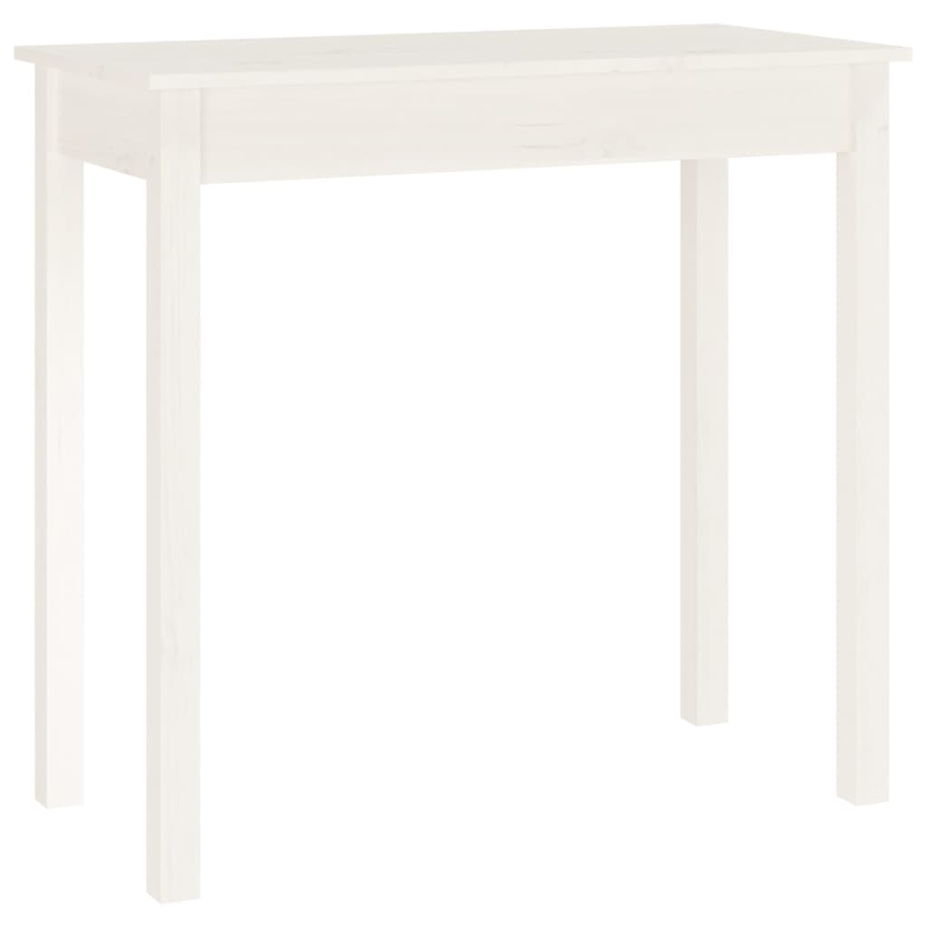 konsolbord 80x40x75 cm massivt fyrretræ hvid