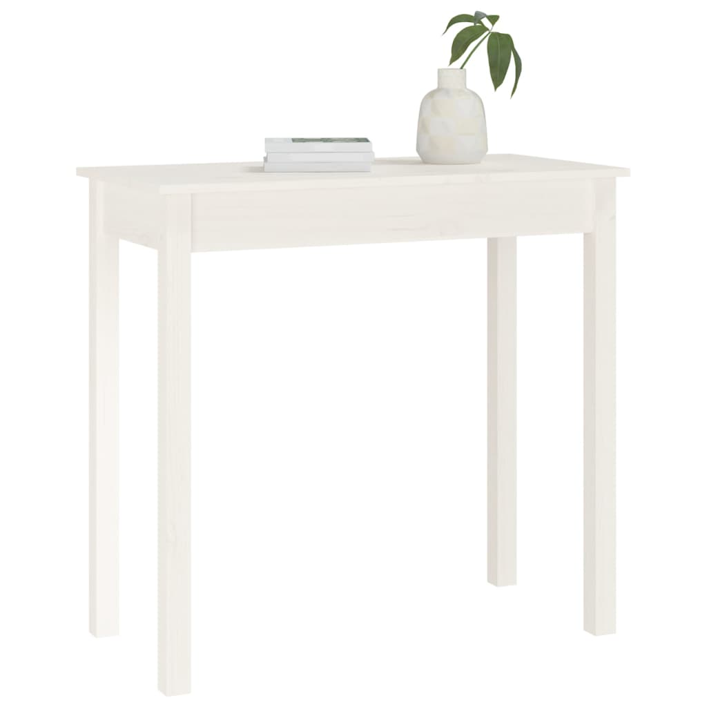 konsolbord 80x40x75 cm massivt fyrretræ hvid