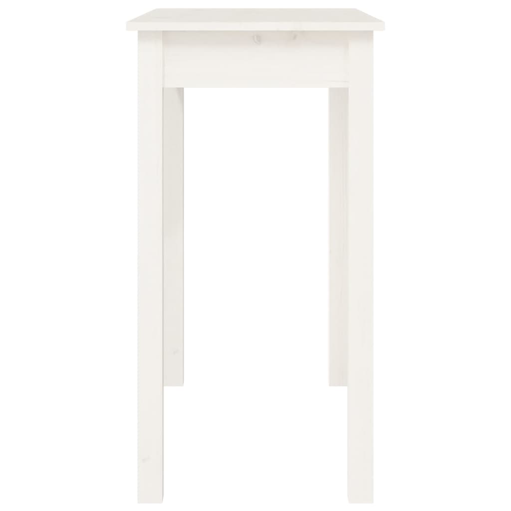 konsolbord 80x40x75 cm massivt fyrretræ hvid