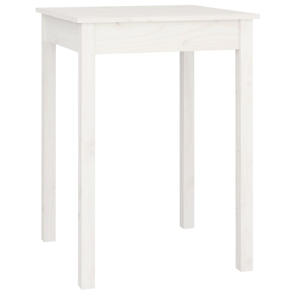spisebord 55x55x75 cm massivt fyrretræ hvid