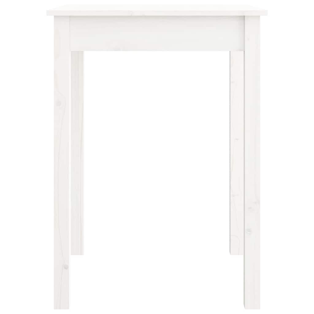 spisebord 55x55x75 cm massivt fyrretræ hvid