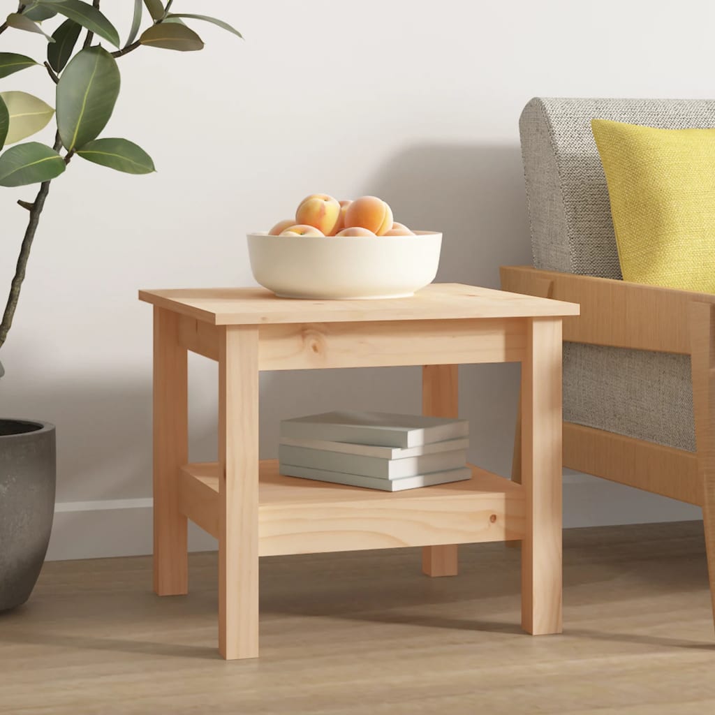 sofabord 45x45x40 cm massivt træ fyrretræ