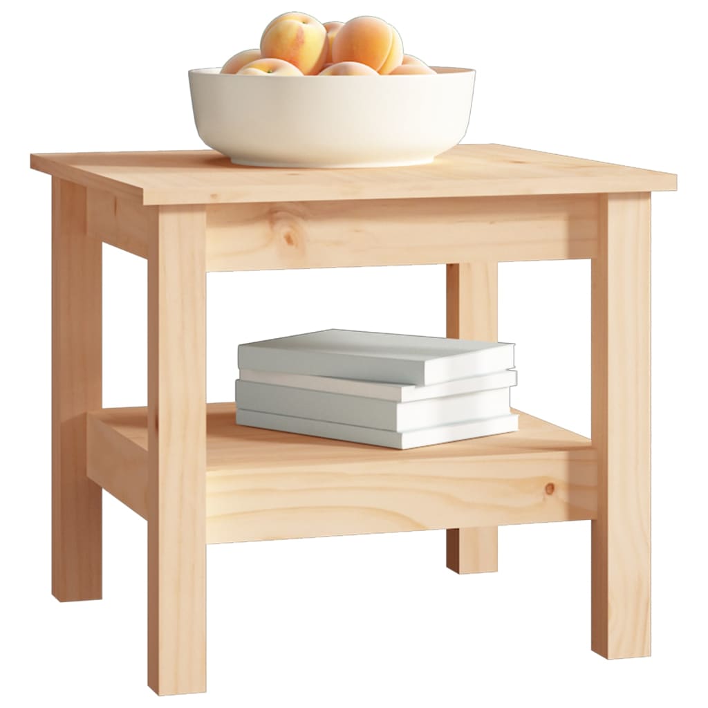 sofabord 45x45x40 cm massivt træ fyrretræ