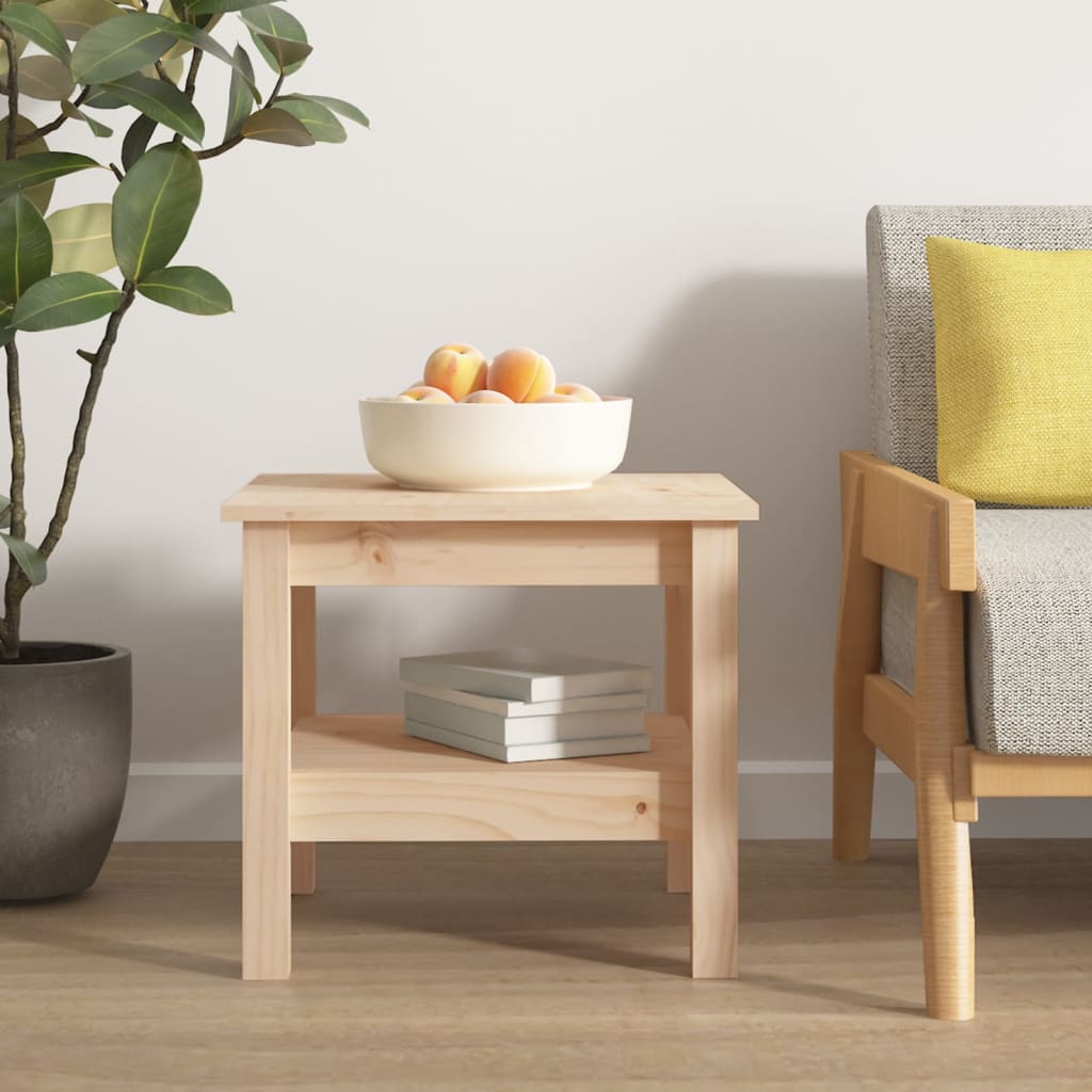 sofabord 45x45x40 cm massivt træ fyrretræ