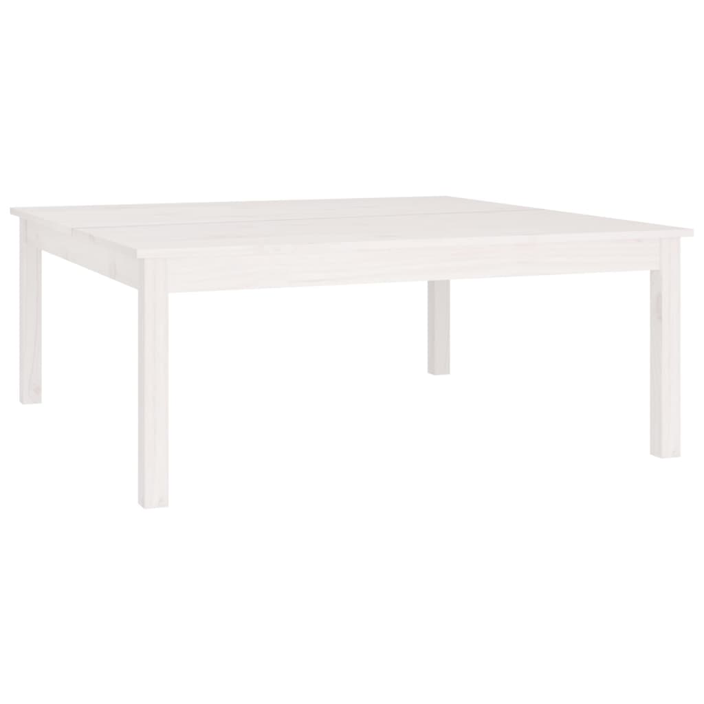 sofabord 100x100x40 cm massivt fyrretræ hvid