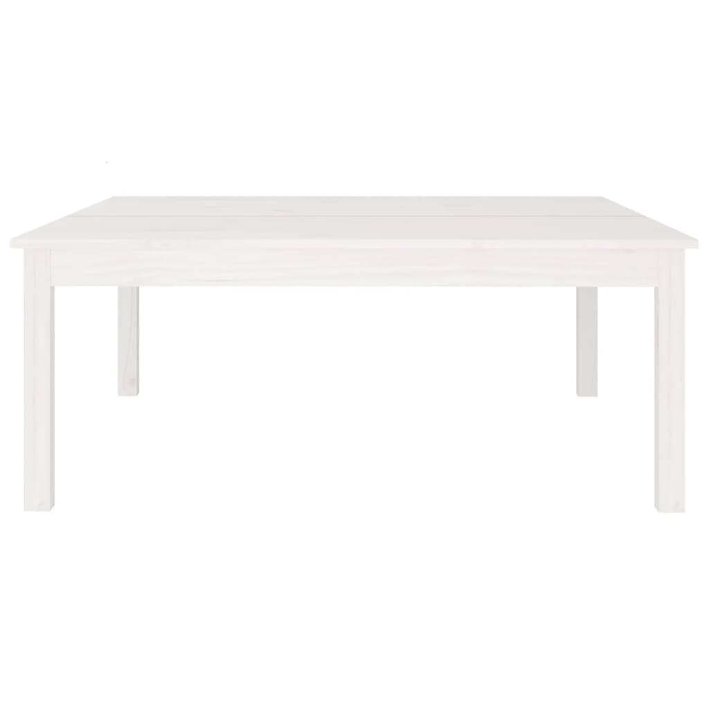 sofabord 100x100x40 cm massivt fyrretræ hvid