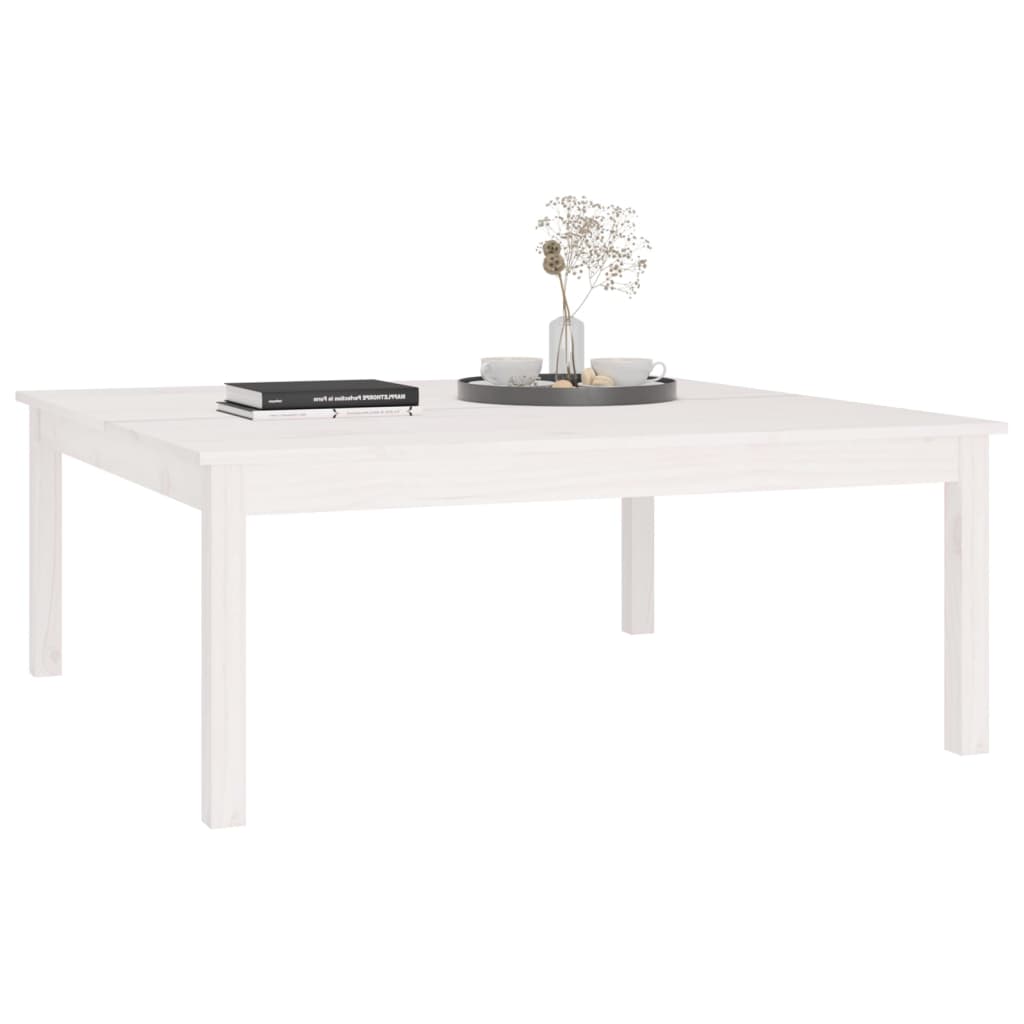 sofabord 100x100x40 cm massivt fyrretræ hvid