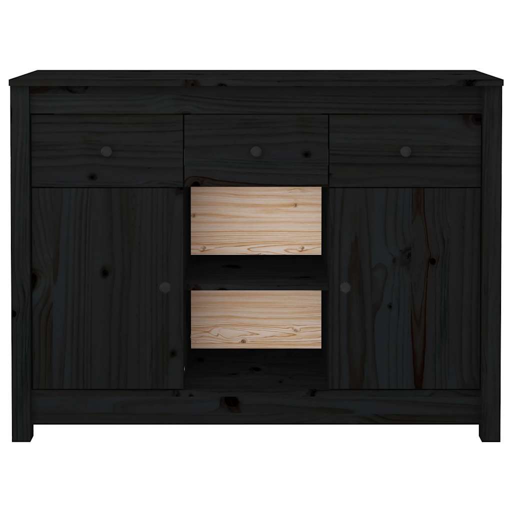skænk 100x35x74,5 cm massivt fyrretræ sort