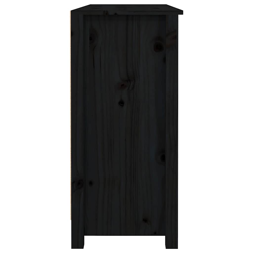 skænk 100x35x74,5 cm massivt fyrretræ sort