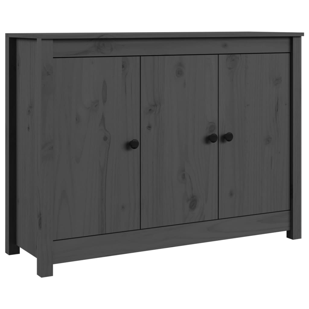 skænk 100x35x74 cm massivt fyrretræ grå