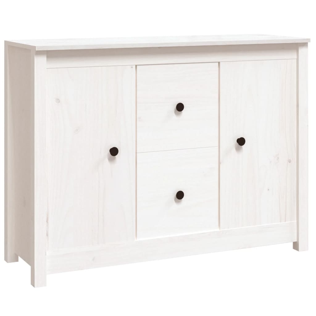 skænk 100x35x74 cm massivt fyrretræ hvid