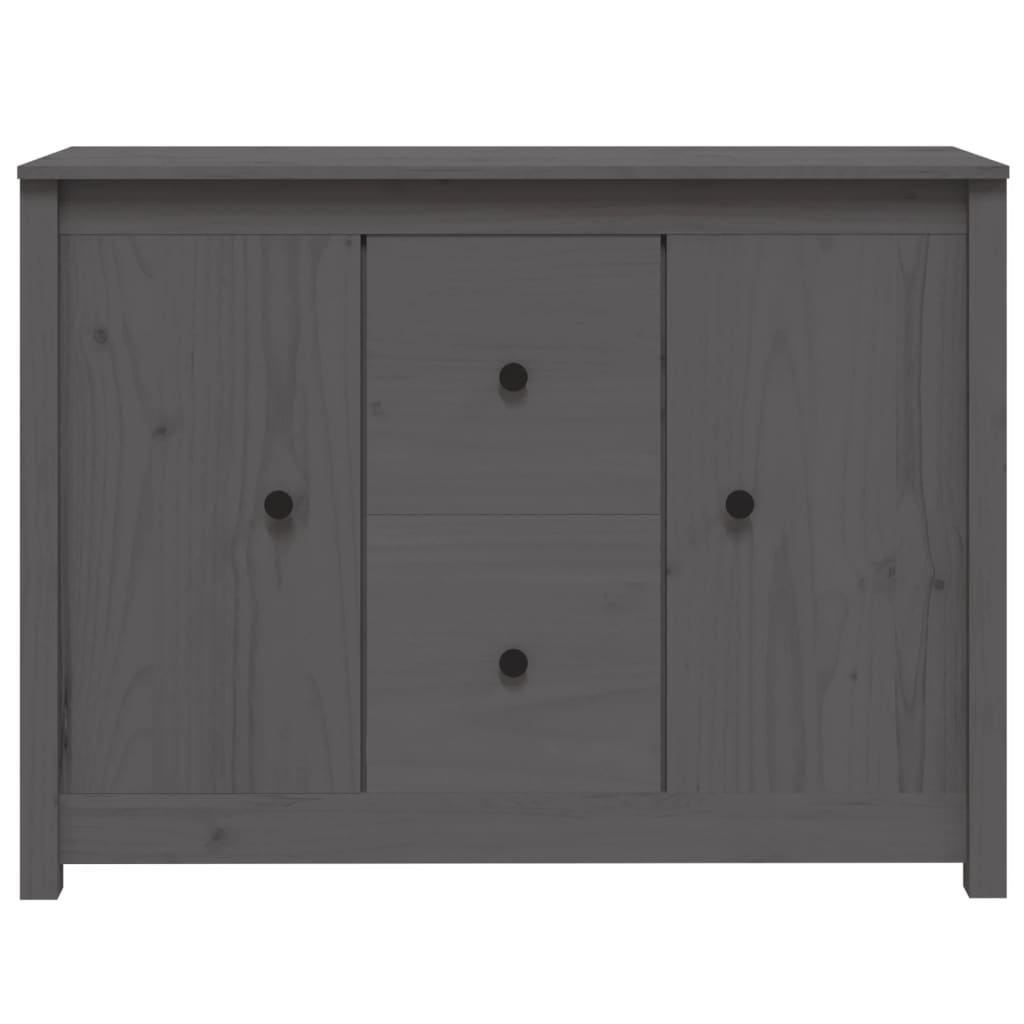skænk 100x35x74 cm massivt fyrretræ grå