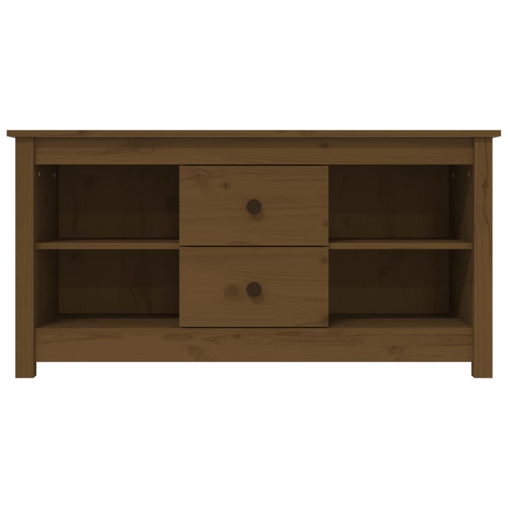 tv-bord 103x36,5x52 cm massivt fyrretræ gyldenbrun
