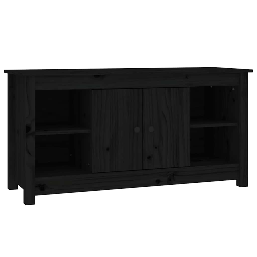 tv-bord 103x36,5x52 cm massivt fyrretræ sort